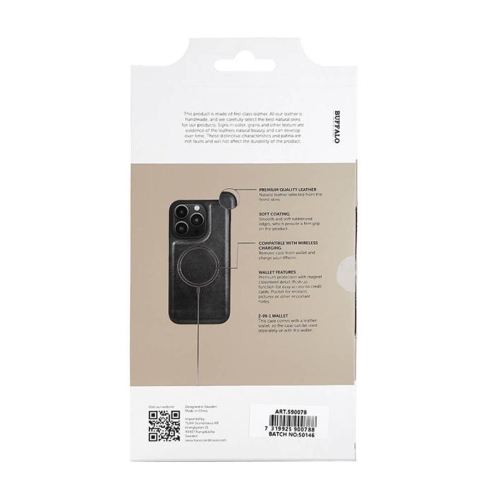 Bild 6, Buffalo Buffalo iPhone 14 Pro Fodral 2in1 Magnet / Skal Svart
