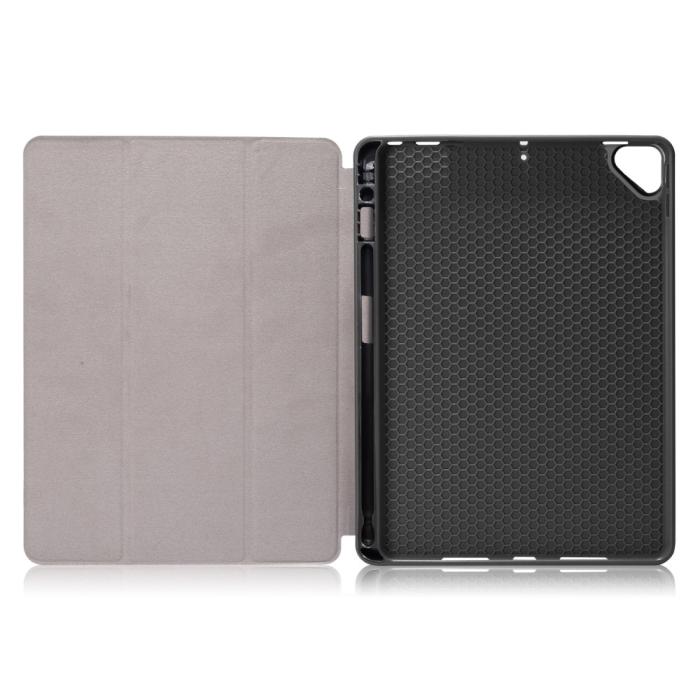 Bild 4,  iPad 10.2 2019/2020/2021 Fodral Läder Tri-Fold Pennhållare Svart