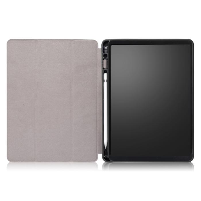Bild 5,  iPad 10.2 2019/2020/2021 Fodral Läder Tri-Fold Pennhållare Svart