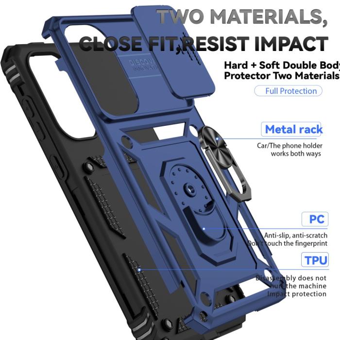 Bild 6,  Samsung Galaxy A56 5G/A36 5G Skal CamShield Ring Hybrid Blå