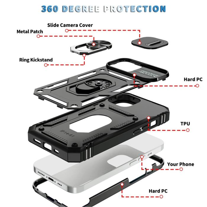 Bild 3,  iPhone 15 Skal CamShield Armor Ring Svart