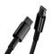 BASEUS Baseus Tungsten 2m 100W 5A PD QC USB-C - USB-C Flätad Nylon Kabel - Svart