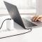 UGREEN Ugreen 1m 60W 3A Elbow USB-C - USB-C Flätad Nylon Kabel - Svart/Grå
