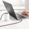 UGREEN Ugreen 2m 60W 3A Elbow USB-C - USB-C Flätad Nylon Kabel - Svart/Grå
