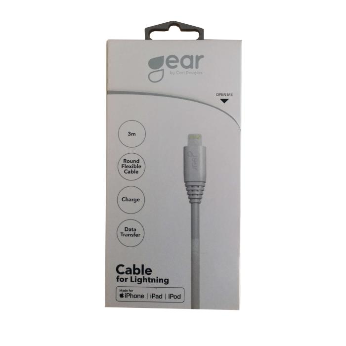 Bild 2, Gear GEAR Laddkabel MFi Lightning 3m Kabel Vit