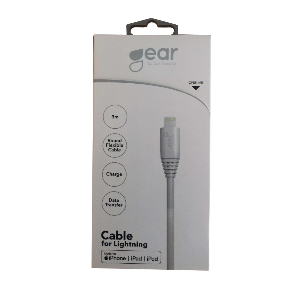 Gear GEAR Laddkabel MFi Lightning 3m Kabel Vit