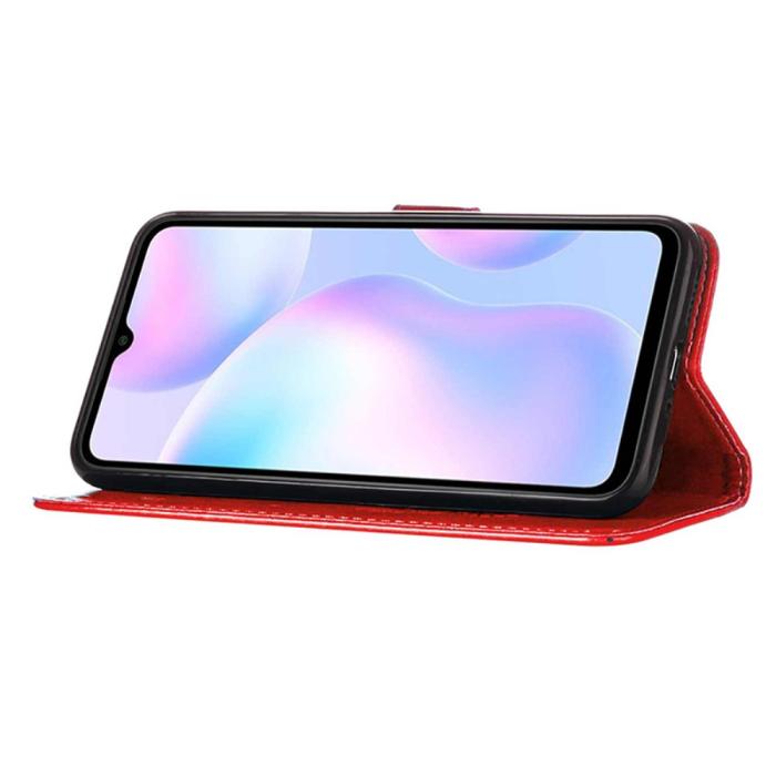 Bild 5,  Xiaomi Redmi 9A / 9AT Fodral Butterfly Röd
