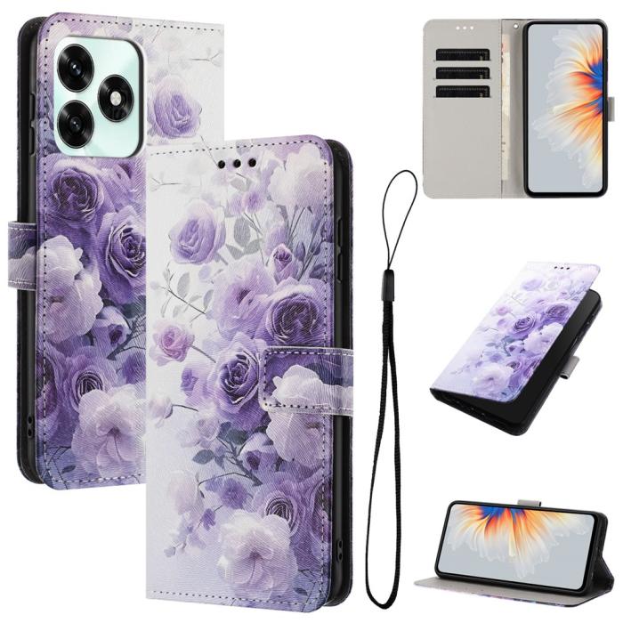 Bild 2,  Honor X5c Plus Fodral Med Tryck Lila Rosor