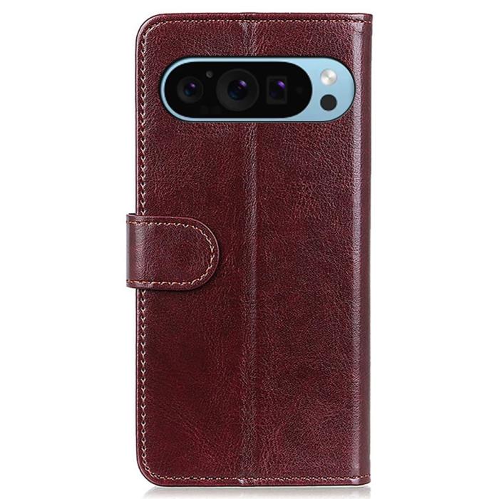 Bild 6,  Google Pixel 10/10 Pro / 9/9 Pro Fodral Crazy Horse Läder Brun