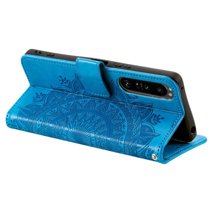 Bild 4,  Sony Xperia 1 VI Mandala Läder Fodral Blå