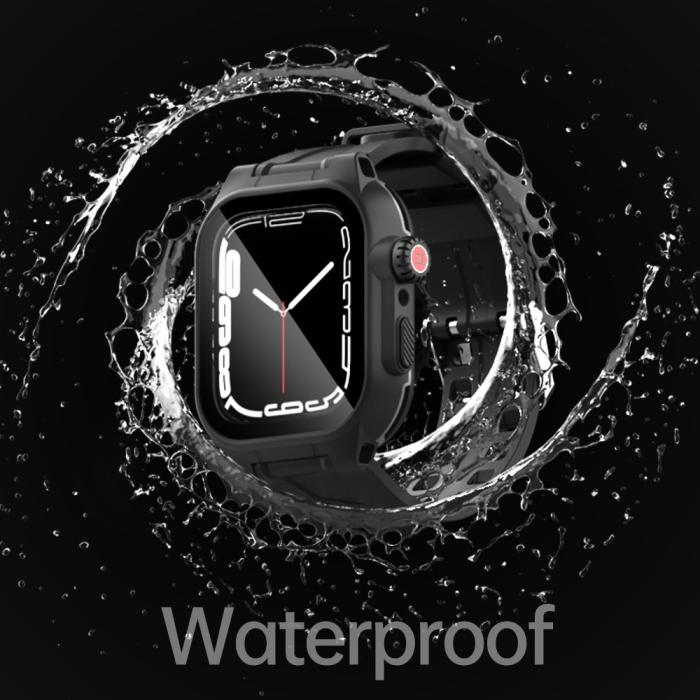 Bild 5, ShellBox ShellBox Armband Apple Watch 45 mm Vattentätt IP68 Skal Svart