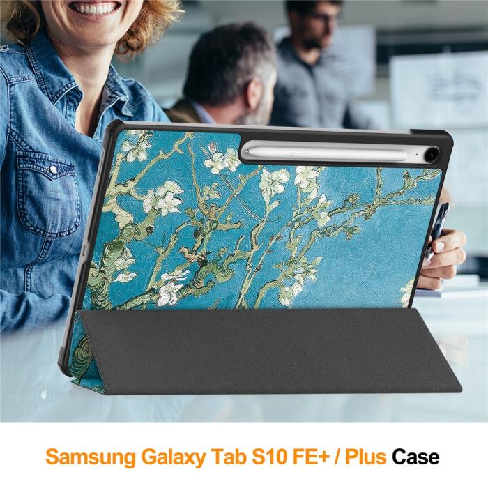 Bild 3,  Samsung Galaxy S10 FE Plus Fodral Tri-Fold Peach Blossom