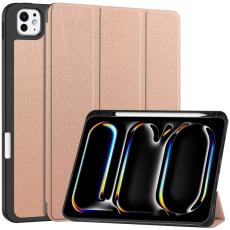  iPad Pro 11 2025/2024 Fodral Tri-Fold Pennh&aring;llare Ros&eacute;guld