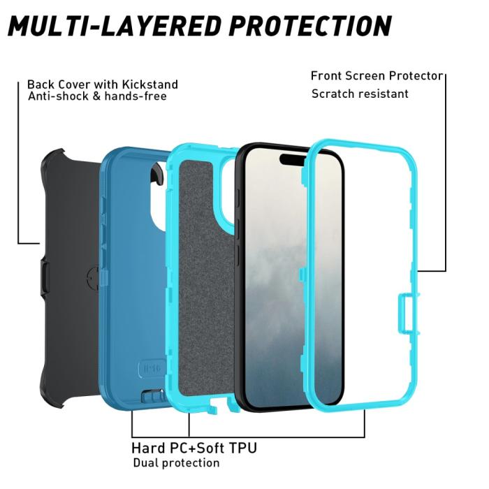Bild 4,  iPhone 16 Skal Extreme Shockproof Hybrid Blå