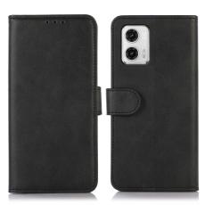  Motorola Moto G73 5G Fodral Solid L&auml;der Svart