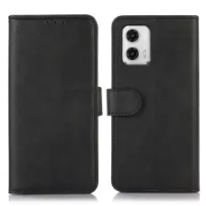  Motorola Moto G73 5G Fodral Solid L&auml;der Svart