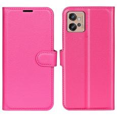  Motorola Moto G32 Fodral Litchi L&auml;der Rosa
