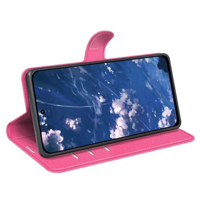 Bild 3,  Motorola Moto G32 Fodral Litchi Läder Rosa