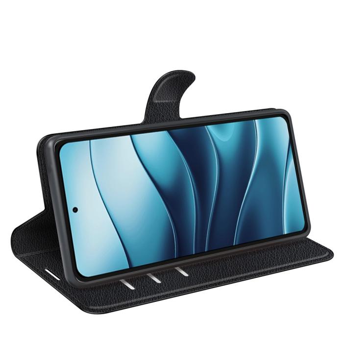 Bild 3,  Xiaomi Redmi Note 14 4G Fodral Litchi Läder Svart