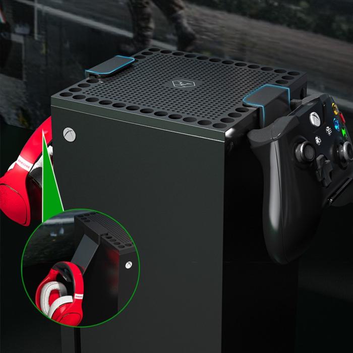 Bild 4,  Xbox X Dammskydd Med Hållare För Headset Svart