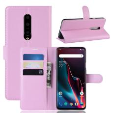  OnePlus 7 Pro - Litchi Pl&aring;nboksfodral - Ljus Rosa