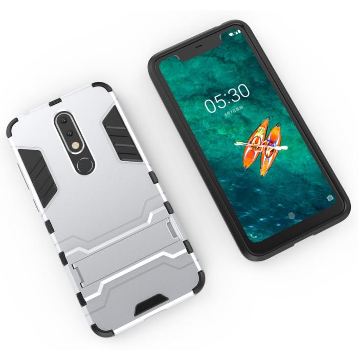 Bild 3,  Nokia 5.1 Plus - Armour Skal - Silver