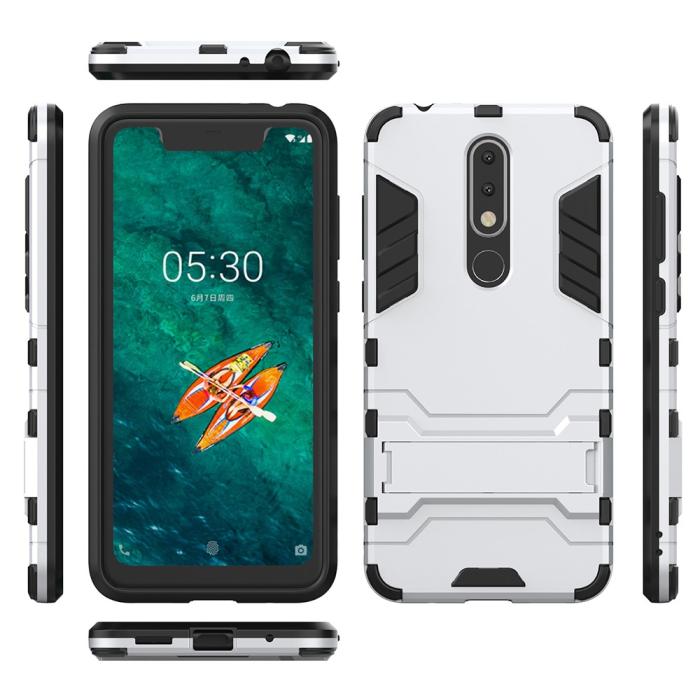 Bild 4,  Nokia 5.1 Plus - Armour Skal - Silver