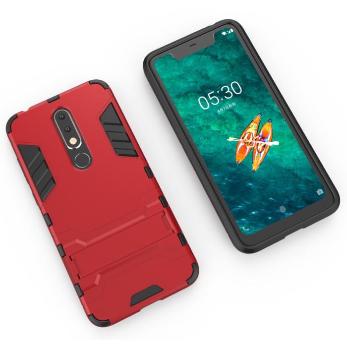 Bild 3,  Nokia 5.1 Plus - Armour Skal - Röd