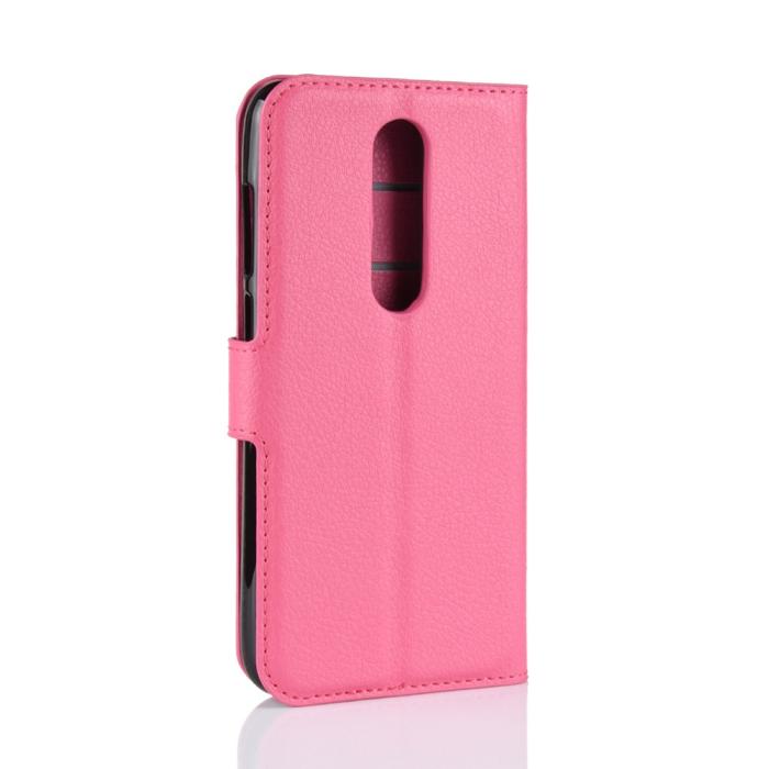 Bild 3,  Nokia 5.1 Plus - Litchi Plånboksfodral - Rosa