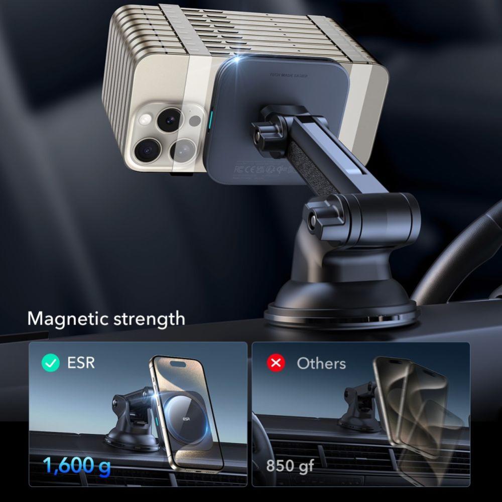 ESR ESR 15W Qi2 Magnetisk MagSafe Billaddare HaloLock Svart