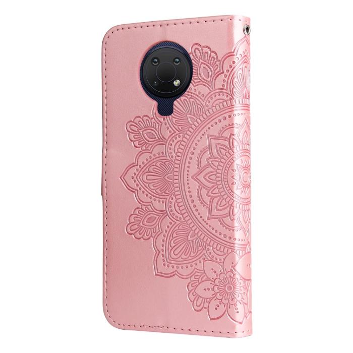 Bild 3,  Nokia G10 / G20 Fodral Mandala Läder Roséguld