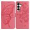  Samsung Galaxy A57 5G Fodral Med Fjäril Tryck Rosa