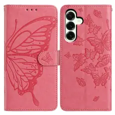  Samsung Galaxy A57 5G Fodral Med Fj&auml;ril Tryck Rosa