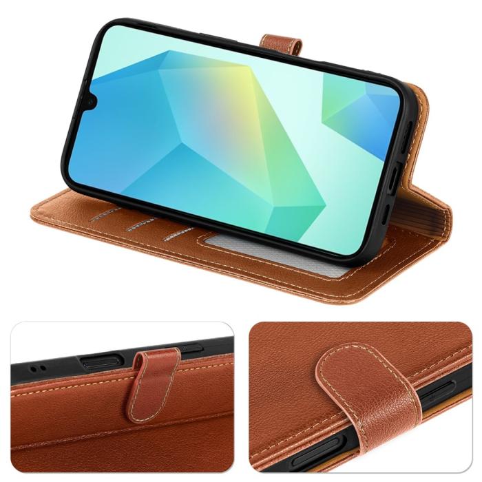 Bild 3,  Samsung Galaxy A27 Plånboksfodral Läder Brun