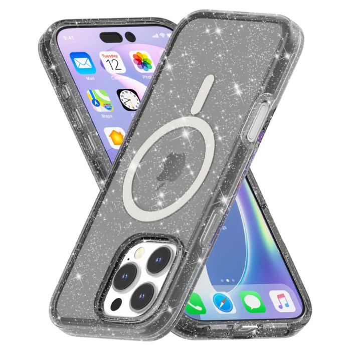 Bild 4,  iPhone 16 Pro Skal MagSafe Glitter Svart