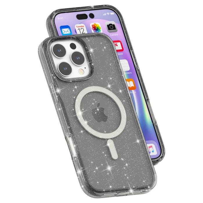 Bild 5,  iPhone 16 Pro Skal MagSafe Glitter Svart