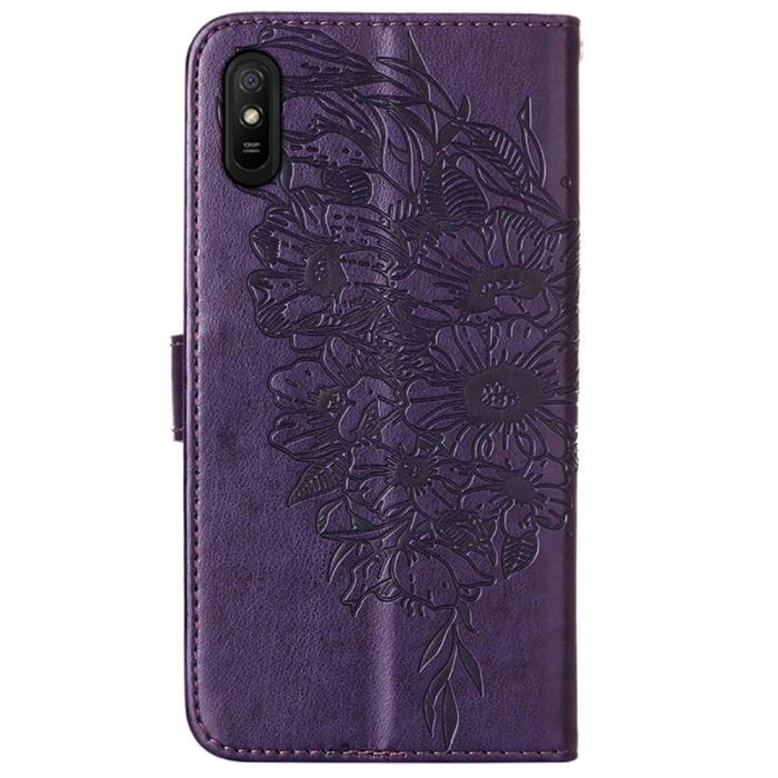 Bild 3,  Xiaomi Redmi 9A / 9AT Fodral Butterfly Lila