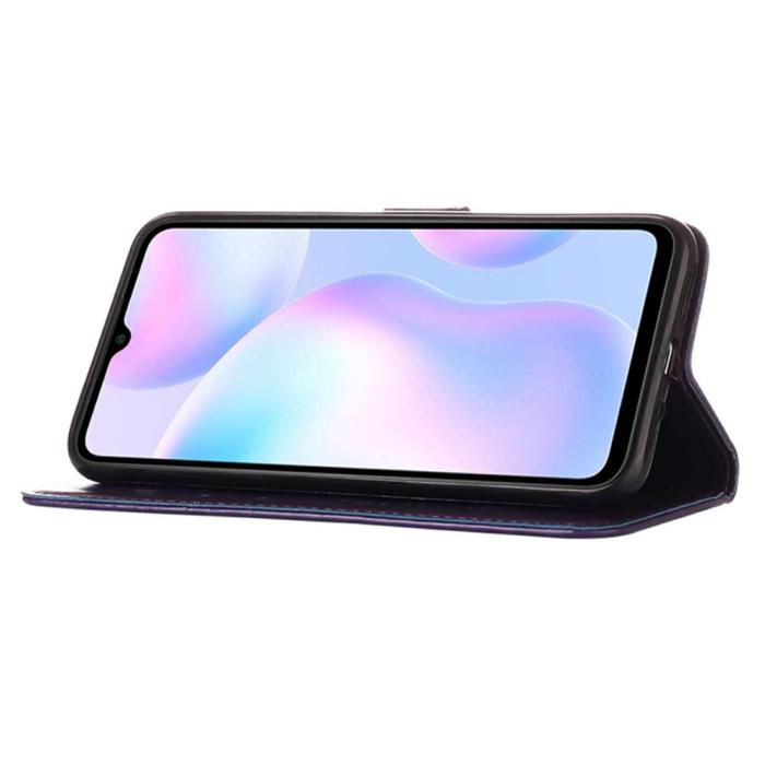 Bild 5,  Xiaomi Redmi 9A / 9AT Fodral Butterfly Lila