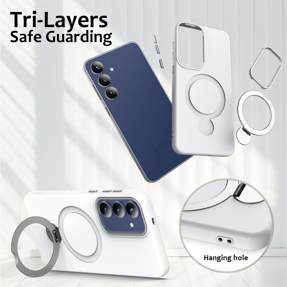  Samsung Galaxy A26/A17 Skal MagSafe Kickstand Hybrid Vit