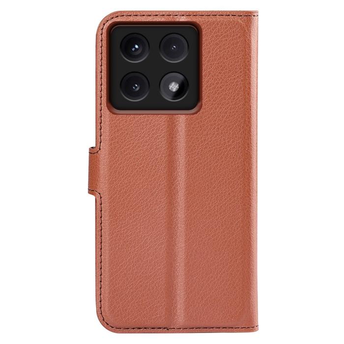 Bild 6,  Xiaomi 14T Pro Fodral Litchi Läder Brun