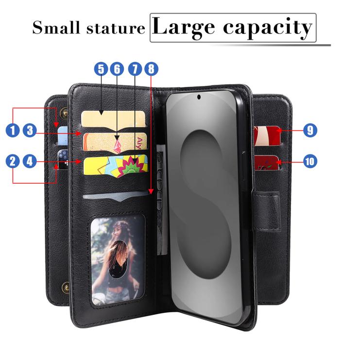 Bild 6,  Samsung Galaxy S26 Ultra Fodral Multifunktionellt Läder Svart