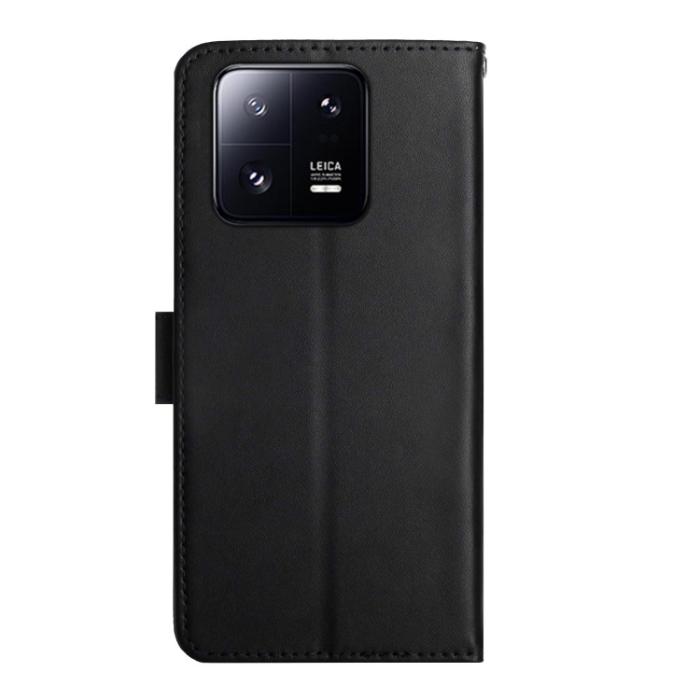 Bild 3,  Xiaomi 13 5G Fodral Äkta Läder Nappa Textur Svart