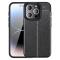  iPhone 15 Pro Max Skal Litchi Textur Svart