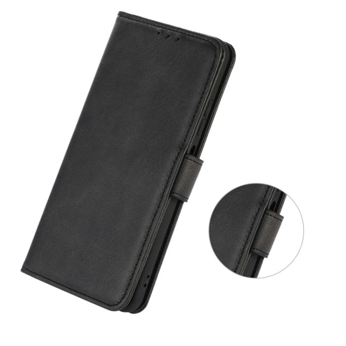 Bild 6,  Motorola Moto G73 5G Fodral Solid Läder Svart