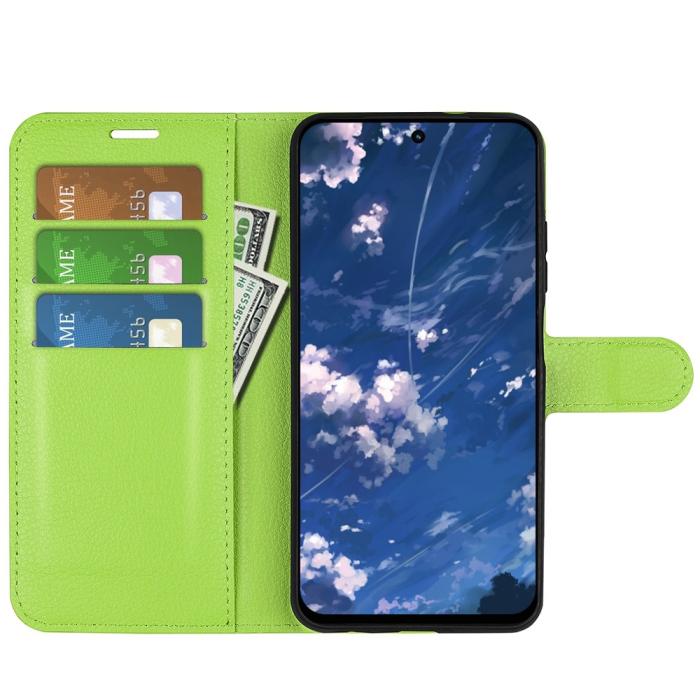 Bild 2,  Motorola Moto G32 Fodral Litchi Läder Grön
