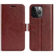  iPhone 15 Pro Pl&aring;nboksfodral L&auml;der Brun