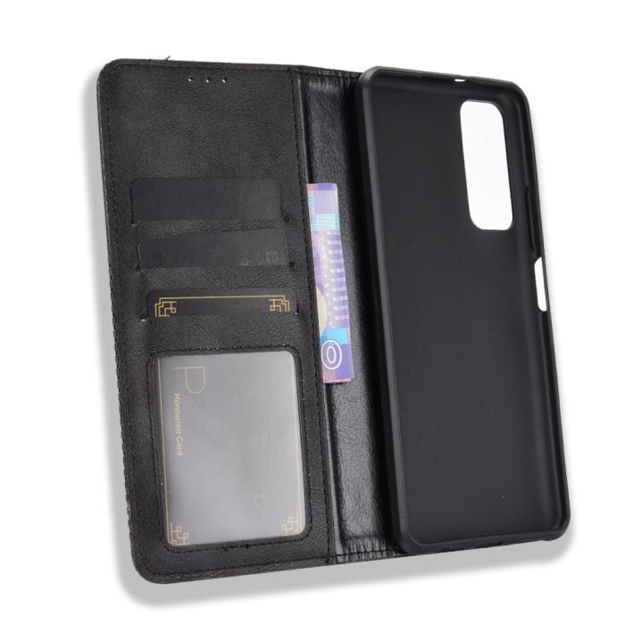 Bild 3,  Huawei P Smart (2021) - Retro Flip Fodral - Svart