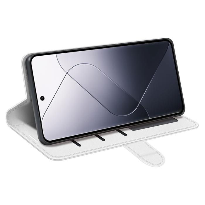 Bild 3,  Xiaomi 14 Fodral Crazy Horse Läder Vit