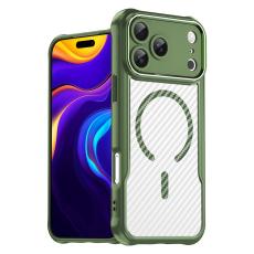  iPhone 17 Pro Max Skal MagSafe Kolfiber Textur Gr&ouml;n
