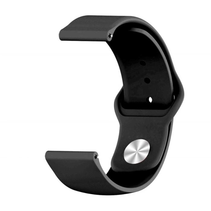 Bild 2,  Silikon Armband För Smartwatch - Svart (22 mm)